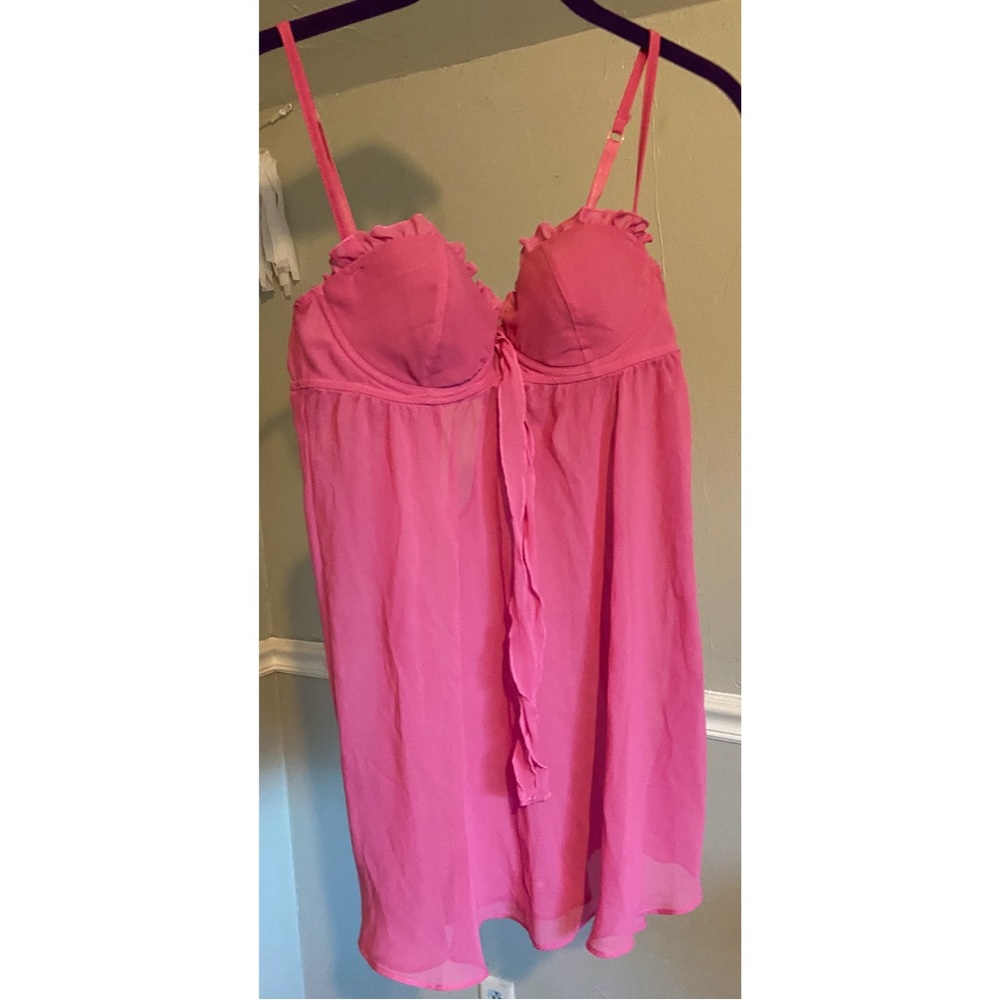 Sheer Pink Babydoll Lingerie Top